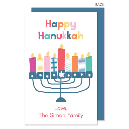 Colorful Happy Hanukkah Flat Gift Enclosures